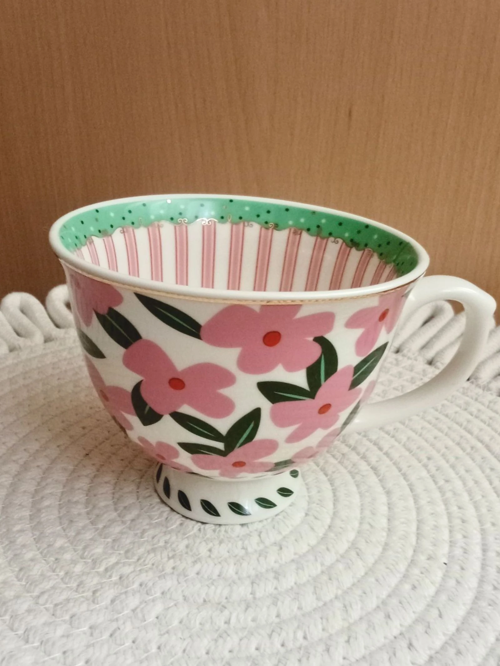 Taza de flores Pepco 380ml cerámica nueva con etiquetas
